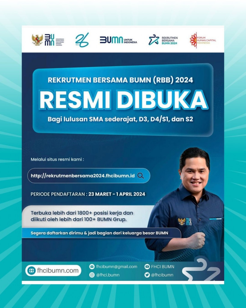 info loker Rekrutmen Bersama BUMN, untuk kualifikasi dan persyaratan yuk cek postingan di atas Sobat Perinaker.